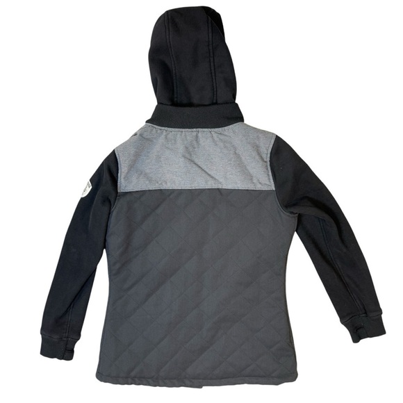 686 Insulated Button Up Black and Gray Jacket Womens Size Small Petite - Picture 3 of 10
